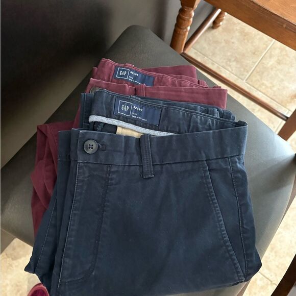 GAP Men's Chino Pants - Navy and Burgundy - Picture 4 of 5